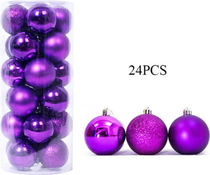 24 stk Glitrende Julekuler Ornamenter Julekule