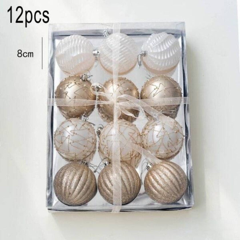 (12 stk 8 cm julekuler)Julekulepynt til juletreet