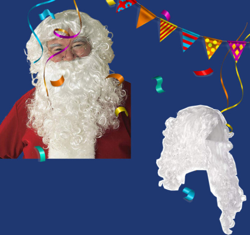 Voksen Santa-parykk og skjegg, one size julekostyme