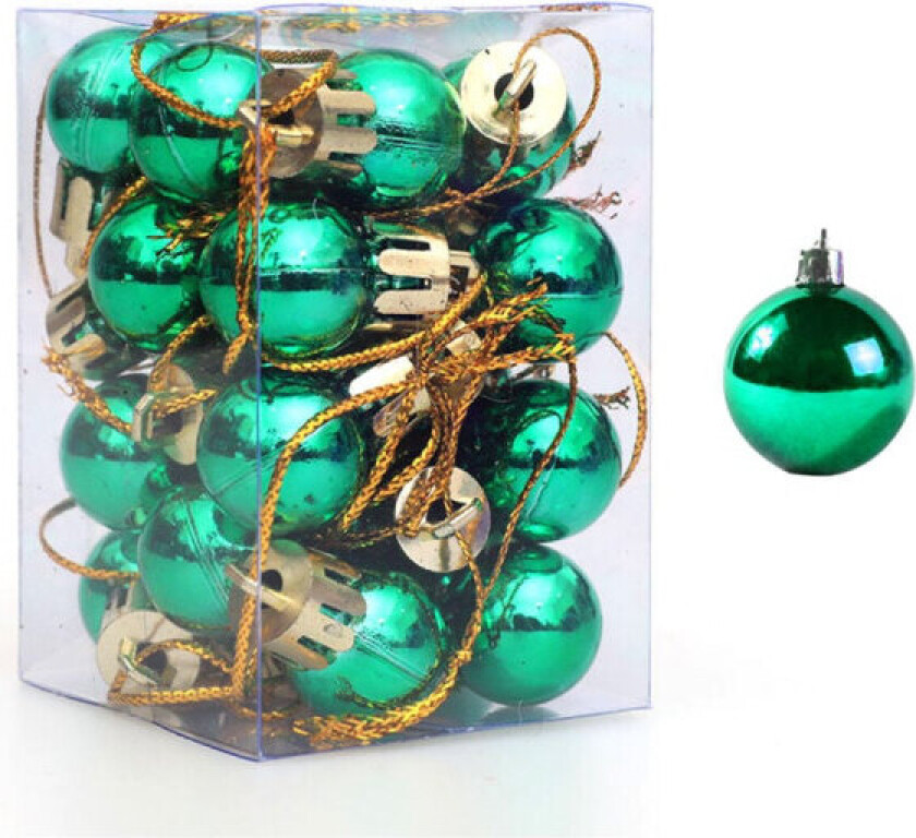 Julekuler 24 stk 2cm Mini Julekuler Pynt Knusefrie