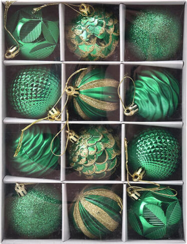 Juleferiedekorasjoner 6cm12pc Julekule Gaveeske Malt Sett Juletrepynt Anheng Ferievinduoppsett