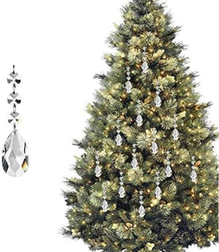 9CM Julepynt Ornamenter Dekorasjoner for Akryl Krystall Julekule Dråper Dråper Hjemmefest Bursdag (Klar, Pakke med 30)