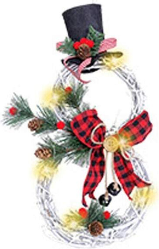 Julekrans med LED-lys - Juledekorasjon til døren