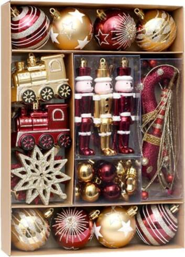 Julekuler, Julekuleformet Juletrepyntsett, Juleglitterpynt, Hengende Juletrepynt