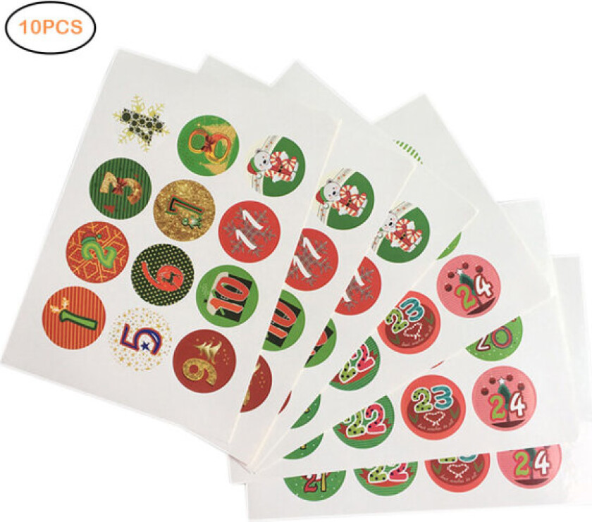 Julekalender-nummerklistremerker Julegodteri-forseglingsklistremerker DIY-gaver Pakkelapper