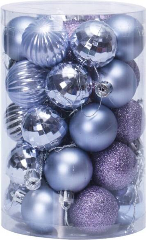 Julekuler Ornamentsett 34 stk, 4cm/1.57in Lys lilla