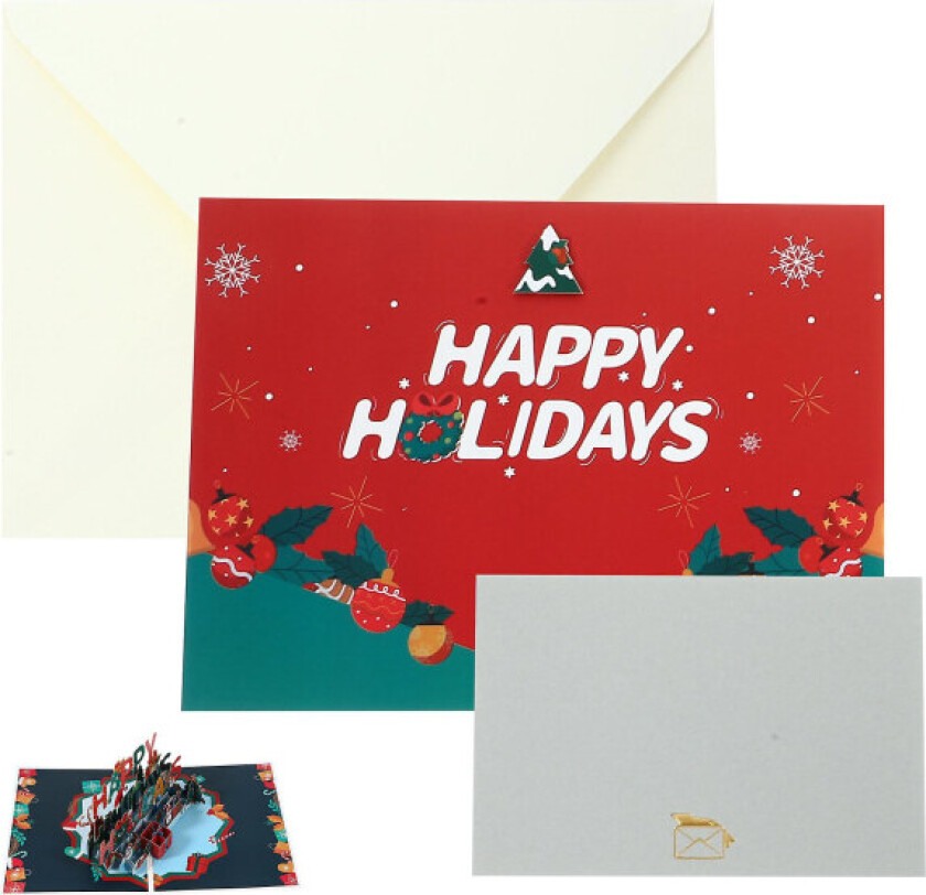 Juletema kort julehilsen kort dekorasjon ferie gratulasjonskort juleartikler (21X16X5CM, som vist på bildet)