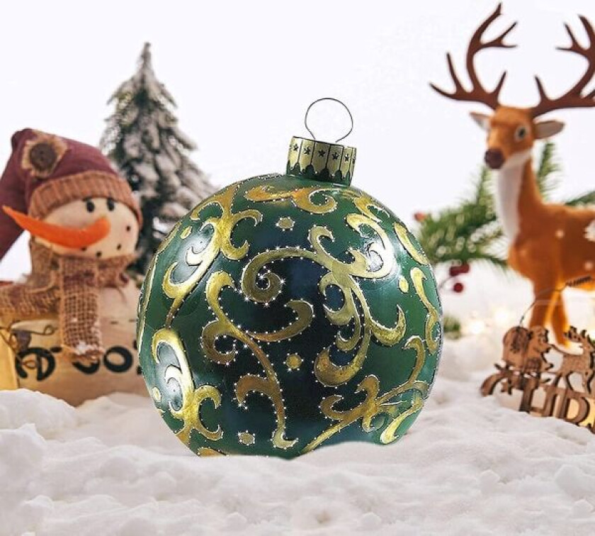 60 cm diameter oppblåsbar julekule (grønn)