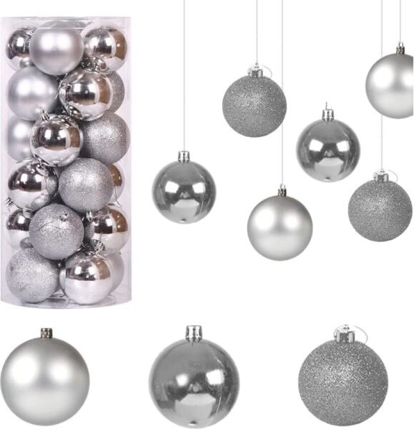 Julekule Glitter Julekule Julepynt Juletrepynt Dekor Julepynt Gave 24 stk