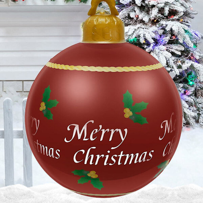 Stor Oppblåsbar Julekule 60 Cm, PVC Oppblåsbar Julekule (uten Pumpe), Dekorativ Oppblåsbar Julekule