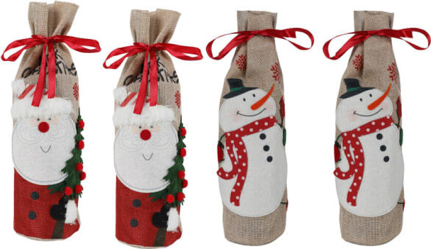 IC Wine Julepose, Gavepose for Vinflaske med Trekkstreng