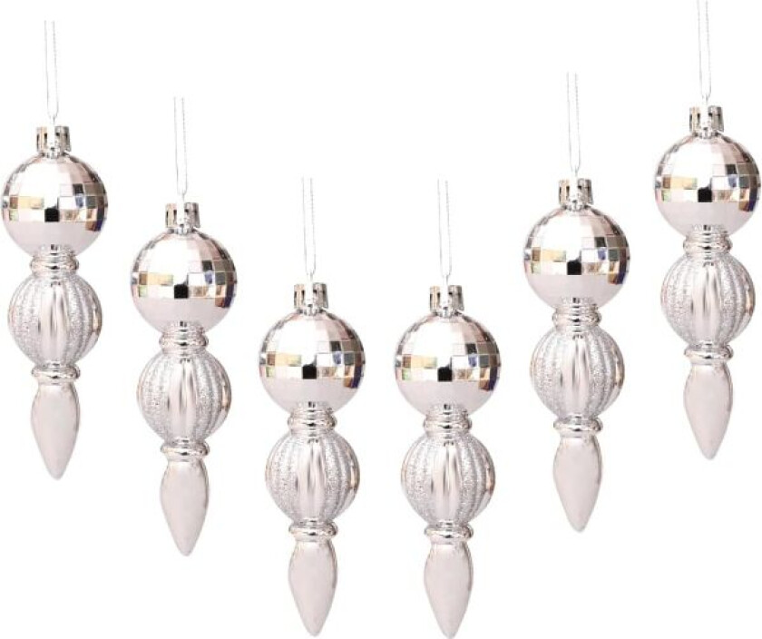 Julekuler ornament julepynt 6 stk lange julepynt anheng dekorative