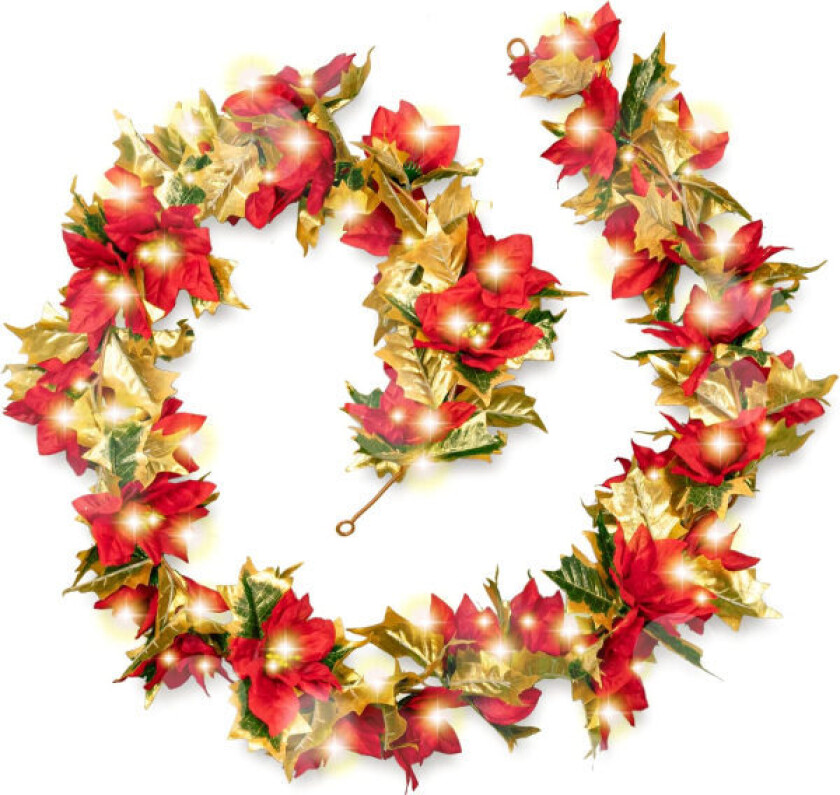 5,9 fot julekrans med julestjerne og lyslenke