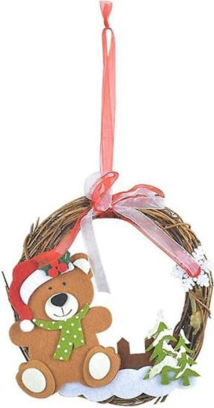 Julekrans av rotting - Krans for inngangsdør - Henges opp - Julepynt - Stil 4