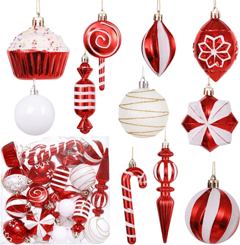 Håndmalte julekuler, juletrepynt, festpynt til jul, dekorative kuler Stil 1