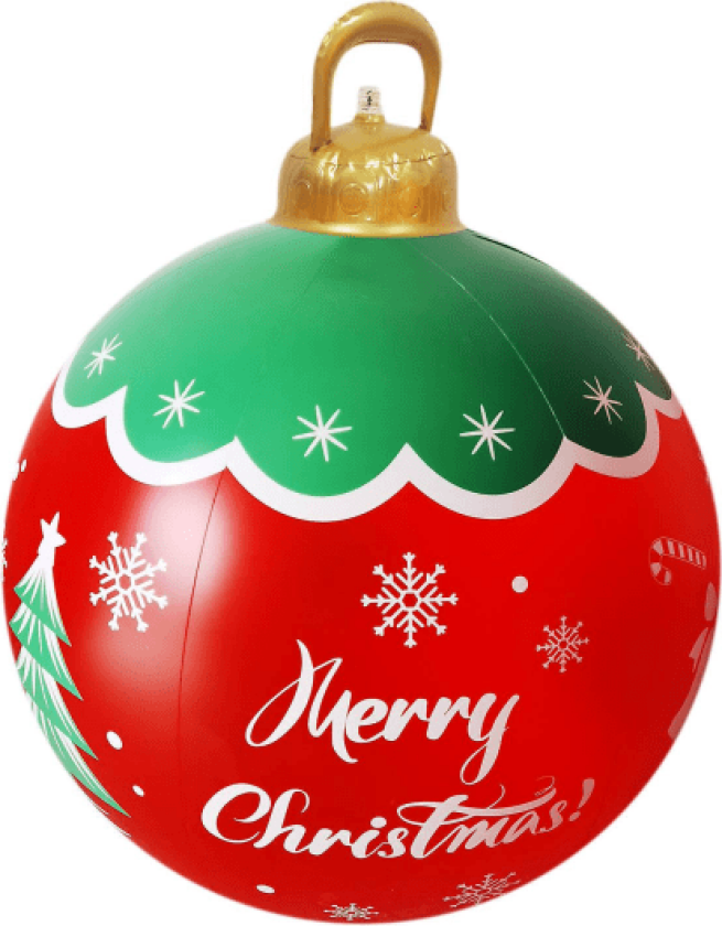 2023 Julekule 60cm Utendørs Juleoppblåsbar Dekorert Ball Gigant Juleoppblåsbar Ball Juletredekorasjoner Med Lampe