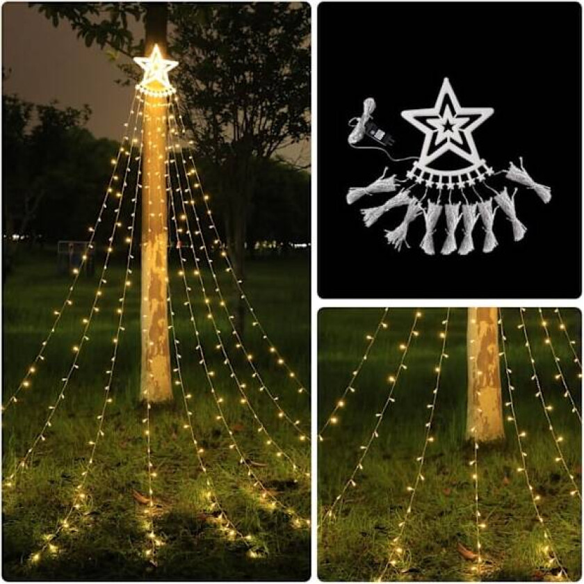 Vannfallslys LED-lyslenke Dekorativ Utendørs Dekor Utendørslys Lyslenke Juletrelys