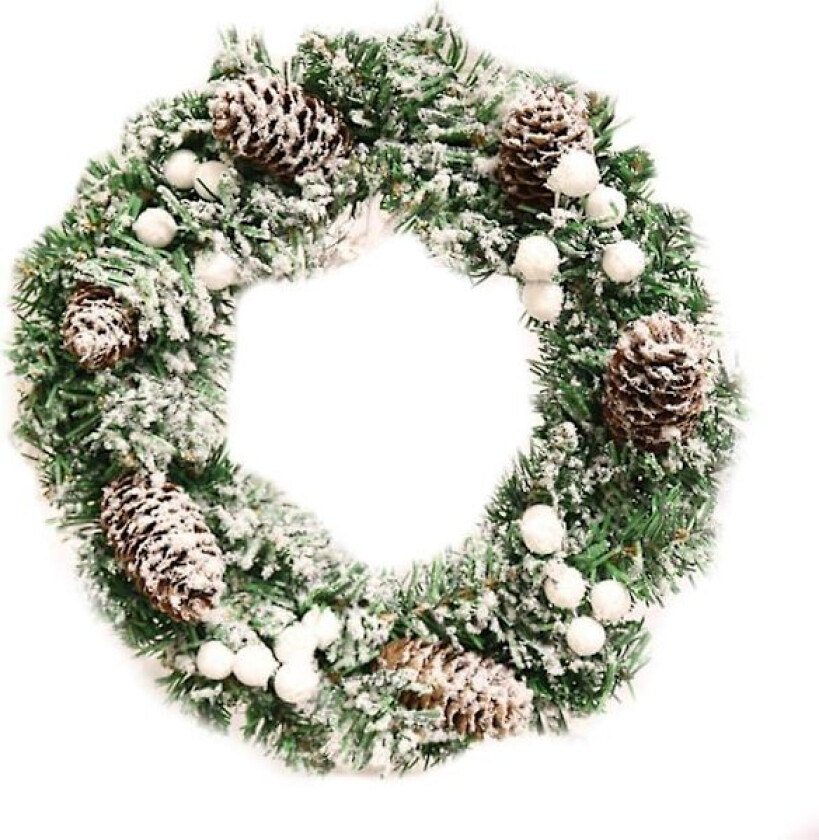 Julekrans, 30 cm julekrans, simulert krans dørhengende, vindu rekvisitter bakgrunn, utendørs juledekorasjon