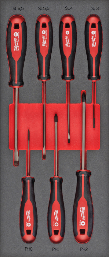 Skruetrækkere t/værktøjsvogn SL/PH, 7stk