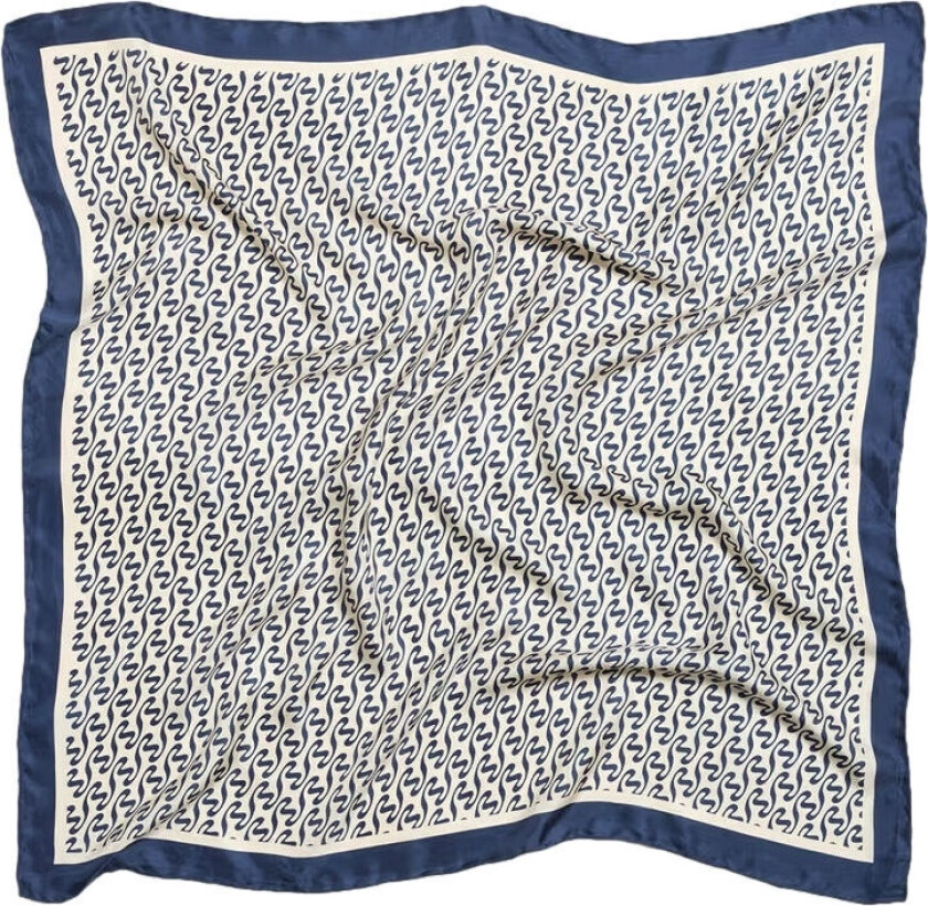 Fine Scarf Monogram Skjerf Hvit Og Mørkeblå blå female