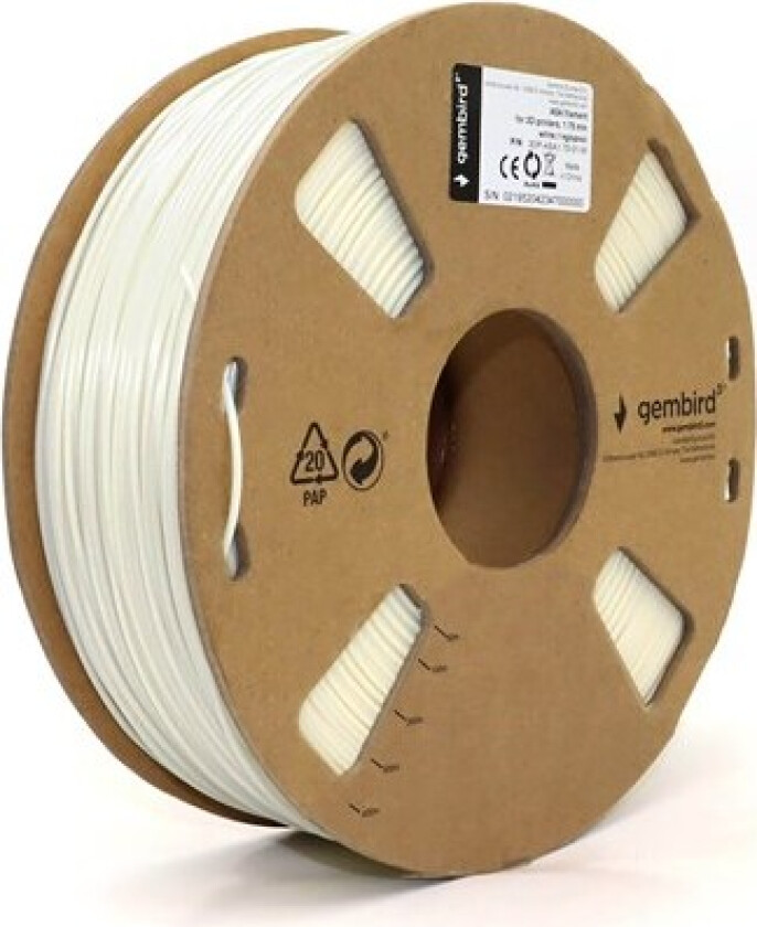 ASA filament - Hvit - 1.75mm ø - 1 kg