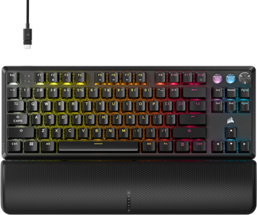 K70 PRO TKL - MGX Hall Effect - Gamingtastatur - Uten numpad - Amerikansk Engelsk - Svart
