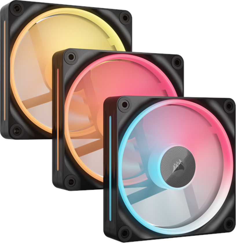 iCUE LINK LX120-R 3-pack - Kabinettvifte - 120mm - Svart med RGB LED-lys - 37 dBA
