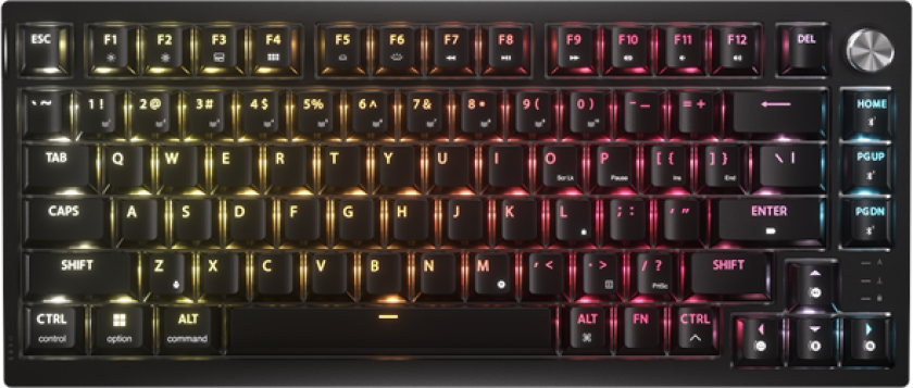 K65 Plus Wireless 75% - MLX Fusion - Gamingtastatur - Uten numpad - Amerikansk Engelsk - Svart