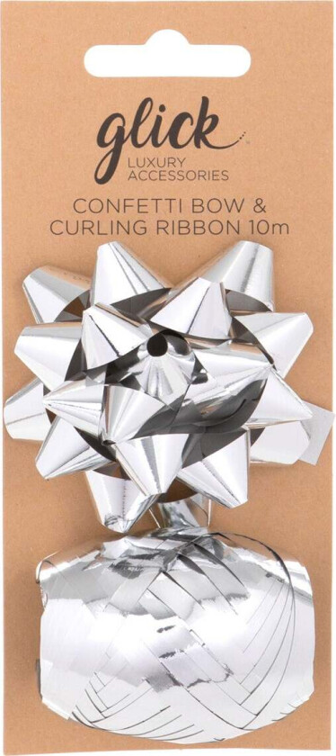 Rosett og Gavebånd Metallic Sølv