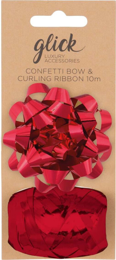 Rosett og Gavebånd Metallic Rød