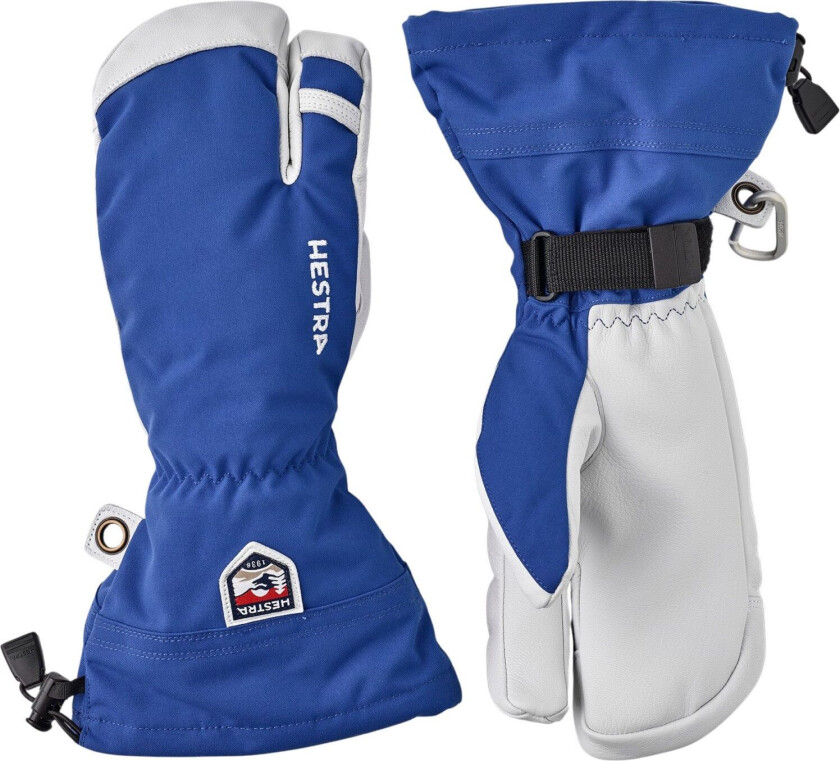 Hestra Army Leather Heli Ski, 3-finger Skihansker, Royal blue