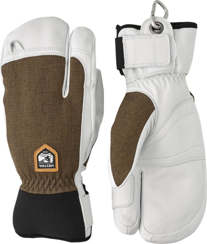 Hestra Army Leather Patrol, 3-finger Skihansker, Olive