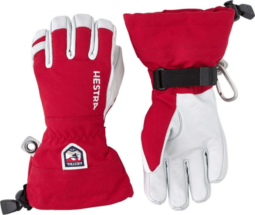 Hestra Army Leather Heli Ski Jr, Skihansker, Junior, Red