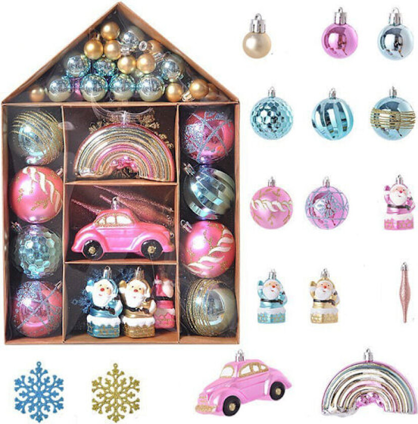 70 stk/sett Julekuler, Juletrærpyntkule, Pynt Plast Juledekorasjon