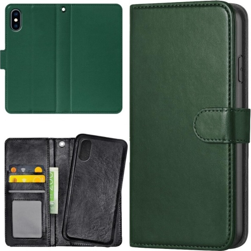 iPhone X/XS - Lommebok Deksel Mørkegrønn Dark green