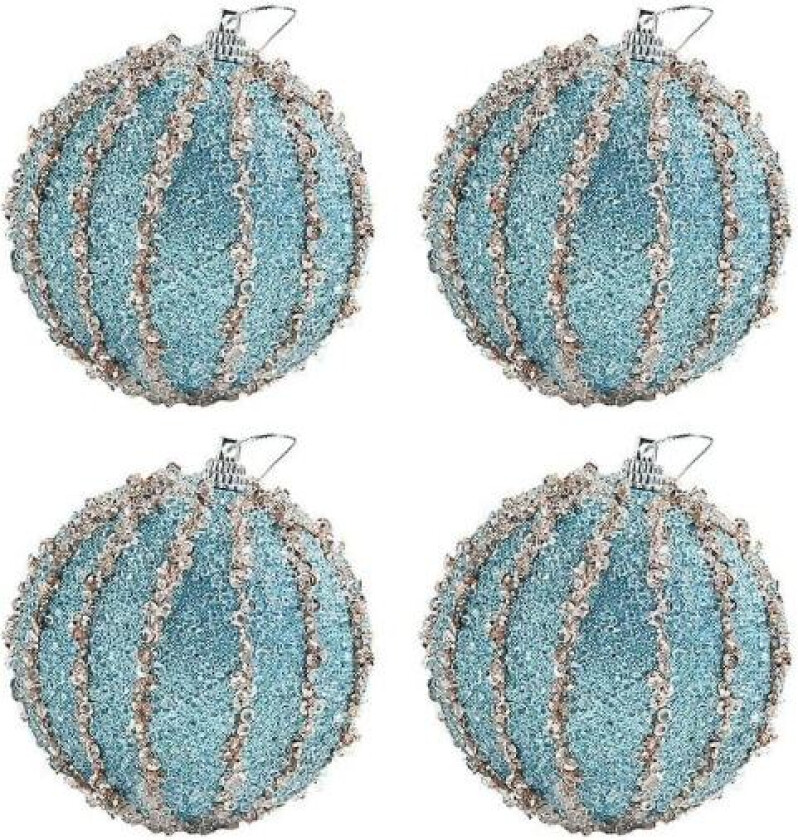 4 stk 8 cm julekule glitter skum ornamenter julepynt