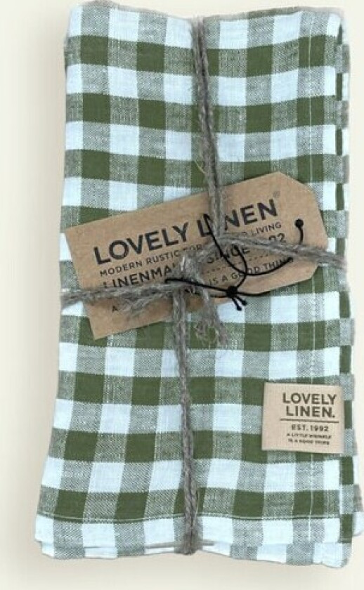 Lovely Linen Misty serviett 45 x 45 cm 4-pk, Square Jeep Green