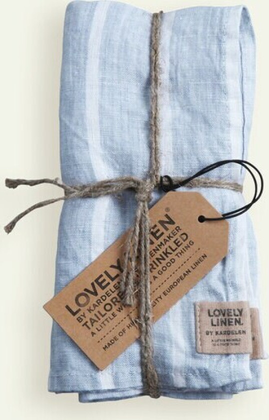 Lovely Linen Misty serviett 45 x 45 cm 4-pk, Strip Sky