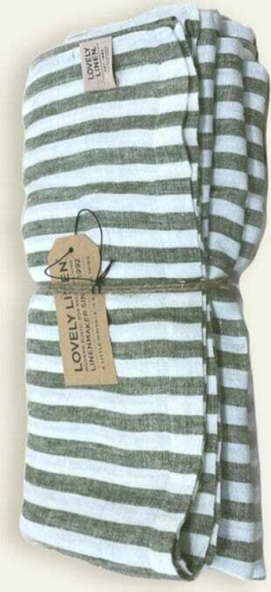 Lovely Linen Misty duk 145 x 250 cm, Edge Jeep Green
