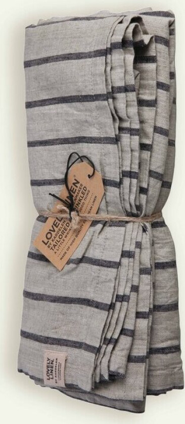 Lovely Linen Misty duk 145 x 250 cm, Stripe Black