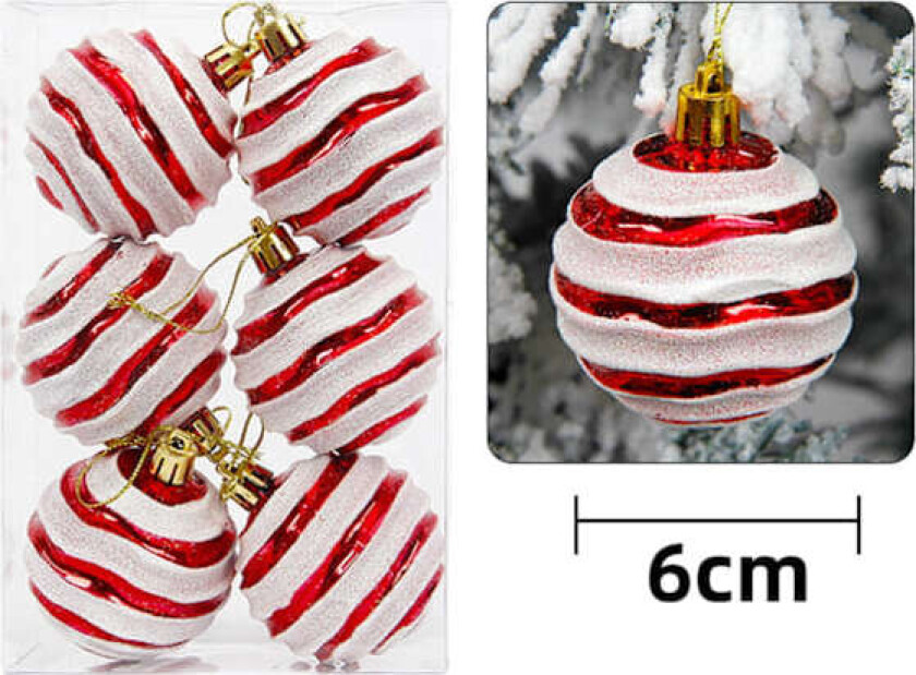 Julepynt-salg - Julekuler til å henge, dekorative ubruddbar julekule til å henge 60mm