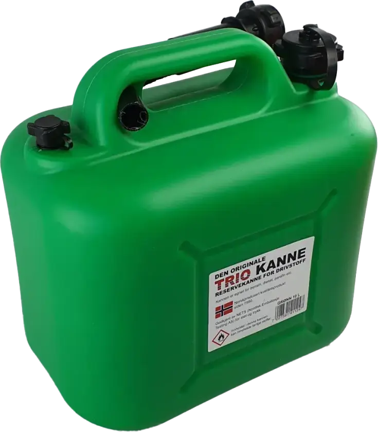 Bensinkanne Trio 10ltr. Plast Grønn