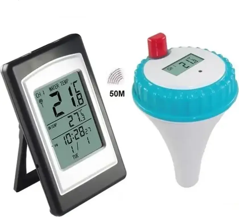 Trådløst badetermometer m/klokke