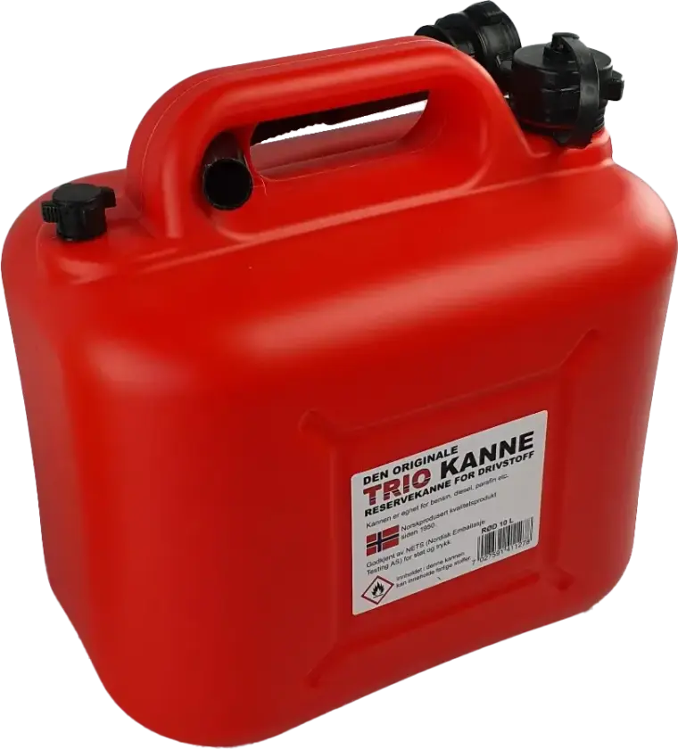 Bensinkanne Trio 15ltr. Plast Rød