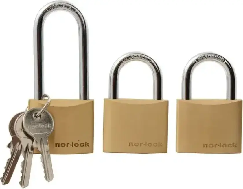 Hengelås sett 3 stk 40mm Nor- Lock