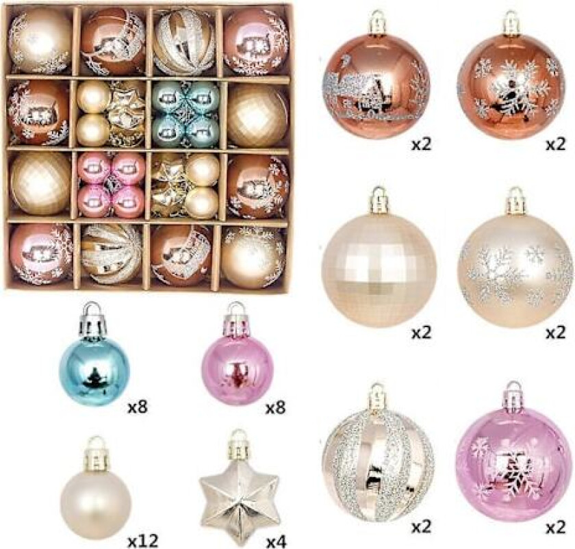 Julepynt, Malte Julekuler Sett, Plastkuler Vindu, Juletre Juletre Liten Henger