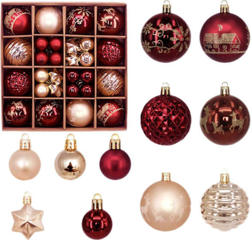 Julepynt, Malte Julekuler Sett, Plastkuler Vindu, Juletre Juletre Liten Henger