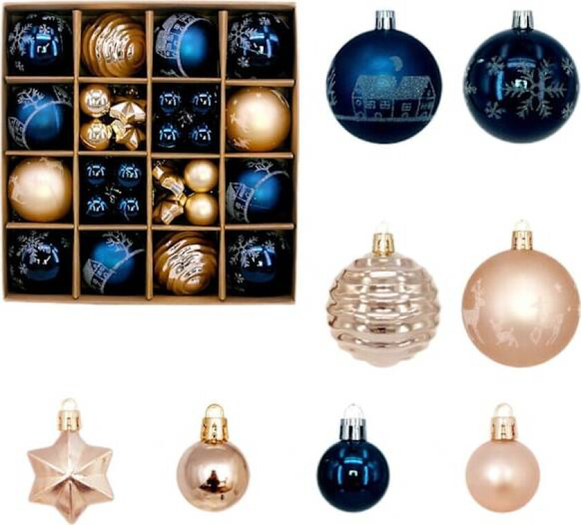 Julepynt, Malte Julekuler Sett, Plastkuler Vindu, Juletre Juletre Liten Henger