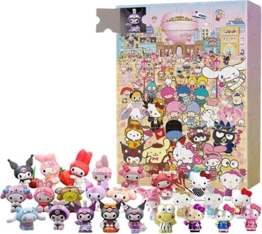Julekalender for barn, 24 dagers juletelling, Sanrio julehelg Blender Box, søte dekorative leker hjemmedekor julegave