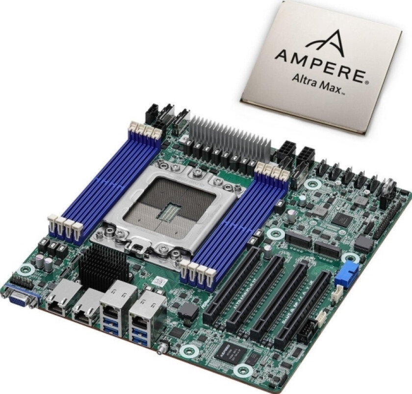 Pyta Gówna Asrock Asrock Hovedkortsett Altrad8ud-1L2t/M128-26 Enkel Socket 4926 Med Forsterker Altra Max M128-28 2,6 Ghz 128 Bit 190W